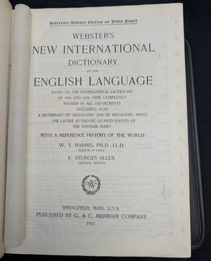Webster's New International Dictionary by G. & C. Merriam Co. (RARE India Paper Edition), 1915 🕰️ 📜📚