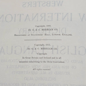 Webster's New International Dictionary by G. & C. Merriam Co. (RARE India Paper Edition), 1915 🕰️ 📜📚