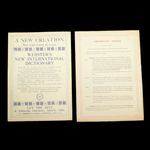 Webster's New International Dictionary by G. & C. Merriam Co. (RARE India Paper Edition), 1915 🕰️ 📜📚