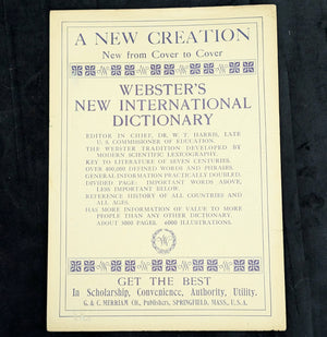 Webster's New International Dictionary by G. & C. Merriam Co. (RARE India Paper Edition), 1915 🕰️ 📜📚