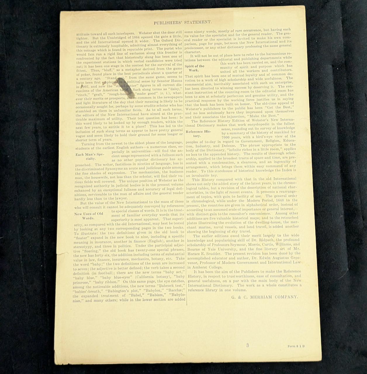 Webster's New International Dictionary by G. & C. Merriam Co. (RARE India Paper Edition), 1915 🕰️ 📜📚