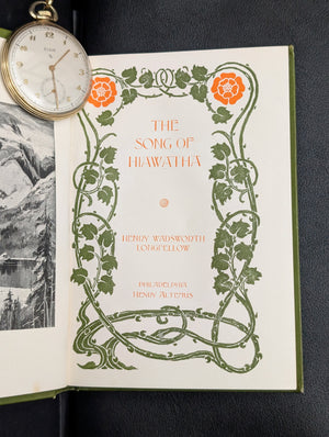 The Song Of Hiawatha, by Henry Wadsworth Longfellow, (RARE, Decorative Binding, Illustrated), 1898 📜🦌✨