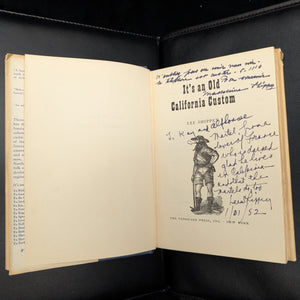 It's an Old California Custom by Lee Shippey (Signed Second Printing), 1948 🐻📜☀️