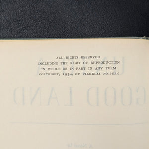 Unto a Good Land by Vilhelm Moberg (First Edition), 1954 🇸🇪👨👩👧👦📜