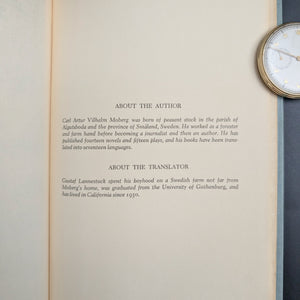 Unto a Good Land by Vilhelm Moberg (First Edition), 1954 🇸🇪👨👩👧👦📜