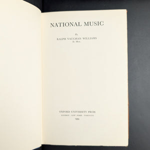 National Music by Ralph Vaughan Williams (First Edition with Inscription), 1934 🎶🇬🇧🇺🇸