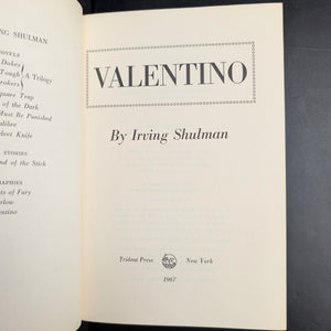 Valentino by Irving Shulman (Signed First Edition with Inscription), 1967 🎬🕺🖤