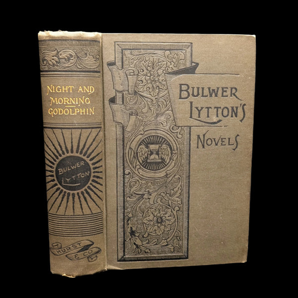An image of the cover of the book 'Night And Morning, 1851' by Edward Bulwer Lytton. The cover has intricate black and gold designs on a beige background.