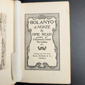 Bolanyo, a Novel by Opie Read (RARE, First Edition, First Printing, Maxfield Parrish Cover), 1897 📜✍️🎨