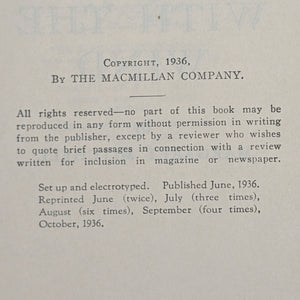 Gone with the Wind by Margaret Mitchell (RARE, Early Printing, Inscribed), October 1936 📜✍️🏛️