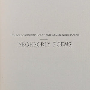 Neghborly Poems by James Whitcomb Riley (Second Edition), 1891 📜🇺🇸🎨