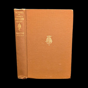 Cover of a hardcover book titled 'Fugitive Pieces' by James Whitcomb Riley, featuring a brown background with the author's name and a small decorative element.