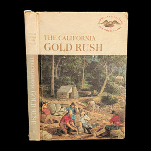 A hardcover book titled 'The California Gold Rush' with an illustration of historical gold prospectors on the cover.