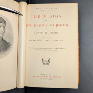The Vision, or Hell, Purgatory, and Paradise of Dante Alighieri by Dante Alighieri (RARE Albion Edition), 1844 ๐๐ฎ๐นโ๏ธ