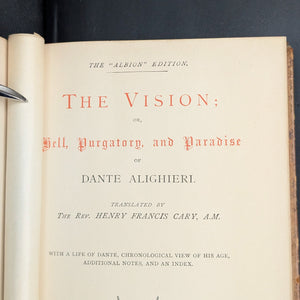 The Vision, or Hell, Purgatory, and Paradise of Dante Alighieri by Dante Alighieri (RARE Albion Edition), 1844 ๐๐ฎ๐นโ๏ธ