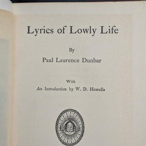 Lyrics of Lowly Life by Paul Laurence Dunbar (RARE Third Edition), 1903 📜✨🎭