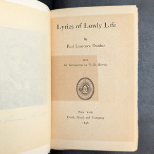 Lyrics of Lowly Life by Paul Laurence Dunbar (RARE, First Edition), 1896 ✍️ 📜🇺🇸
