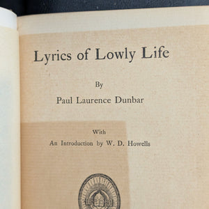 Lyrics of Lowly Life by Paul Laurence Dunbar (RARE, First Edition), 1896 ✍️ 📜🇺🇸