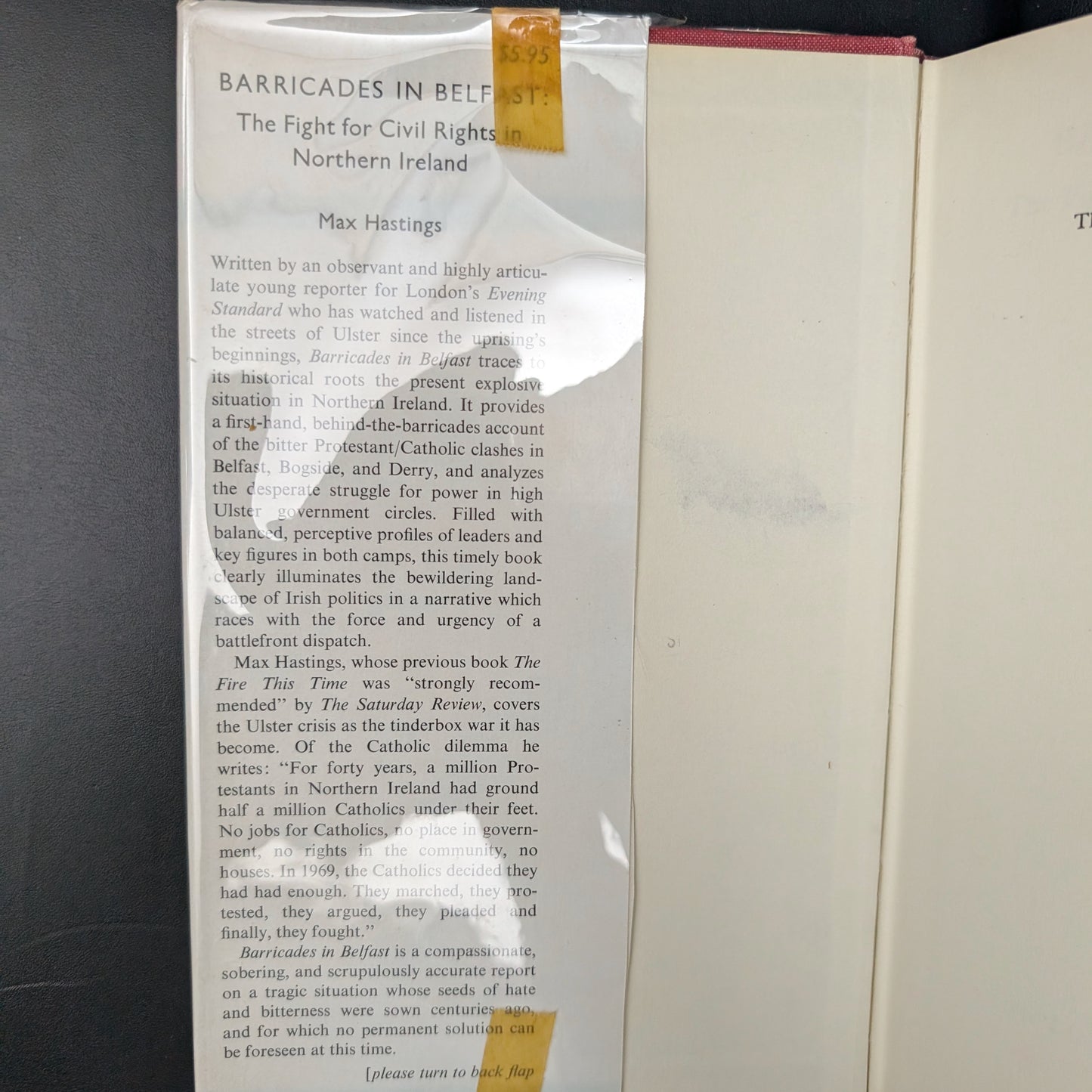 Barricades in Belfast by Max Hastings (RARE First American Edition), 1970 ๐๐ฌ๐งโ๏ธ