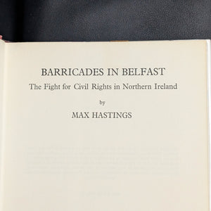 Barricadas en Belfast de Max Hastings (RARA primera edición estadounidense), 1970 📜