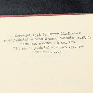 The Plague and I by Betty MacDonald (Book Club Edition), 1958. 🤒📝😂