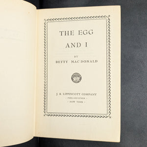 The Egg and I by Betty MacDonald (Second Impression), 1945. 🐔🏡😂