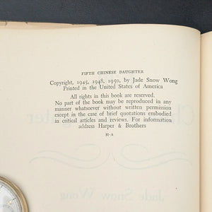 Fifth Chinese Daughter by Jade Snow Wong (Signed First Edition), 1950 🐉🇺🇸🇨🇳