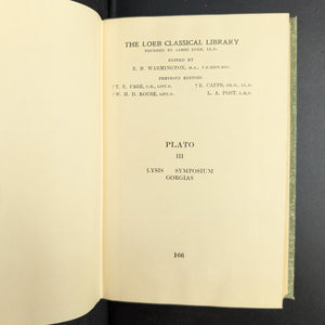 Plato: Lysis, Symposium, Gorgias by Plato (Loeb Classical Library Edition), 1967. 🏛️📜🇬🇷
