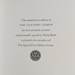 The Anatomy Lesson by Philip Roth (Signed First Edition), 1983 📜✍️🎭
