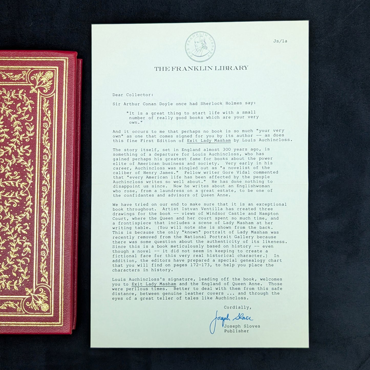 Exit Lady Masham by Louis Auchincloss (RARE, SIGNED LIMITED FIRST EDITION), 1983 📜✍️👑