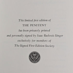 The Penitent by Isaac Bashevis Singer (Signed Limited First Edition), 1983 📜✍️💎