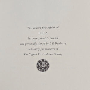 Leila by J.P. Donleavy (Signed First Edition), 1983 📜✍️🎩