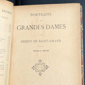 Portraits de Grandes Dames by Imbert de Saint-Amand (RARE New Edition, c. 1897) ✨📜🇫🇷