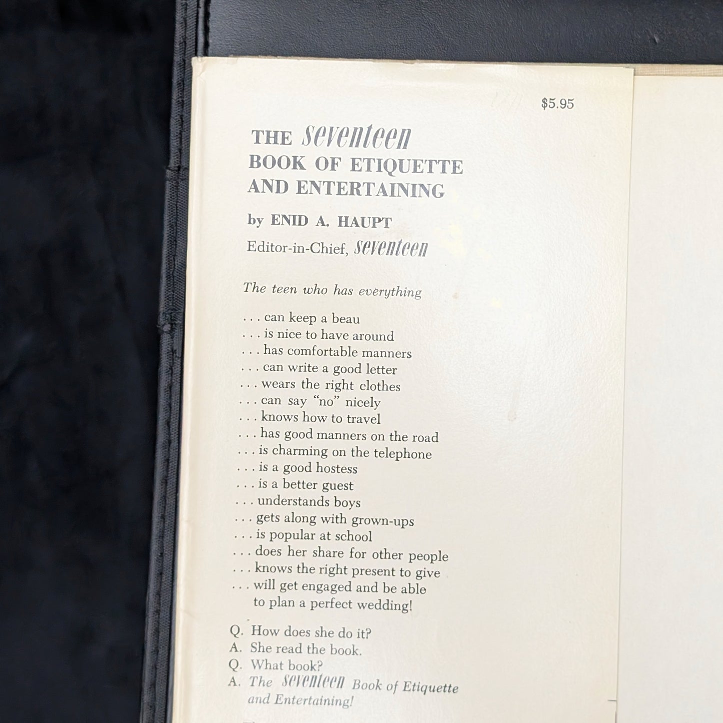 The Seventeen Book of Etiquette & Entertaining, by Enid A. Haupt, (Second Printing), 1963 📜✨👩🏫