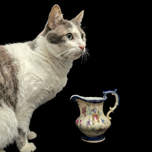 Antique Hand-Painted Porcelain Pitcher – "EST 1820" Mark, Victorian Floral & Gilt, c. 1900 🏺🌸✨