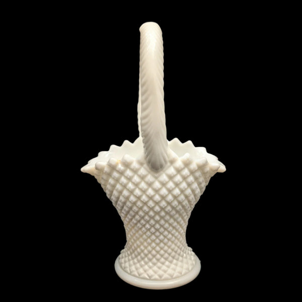 Vintage Westmoreland Milchglaskorb von Westmoreland (gewellte Kanten, USA), ca. 1950er Jahre 🧺⚪🇺🇸