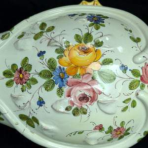 Vintage Italian Hand-Painted Swan Wall Fountain/Planter – Two-Piece Floral Ceramic Set (ITALY), c. 1960 🦢🇮🇹🌸