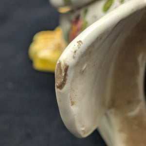Vintage Italian Hand-Painted Swan Wall Fountain/Planter – Two-Piece Floral Ceramic Set (ITALY), c. 1960 🦢🇮🇹🌸