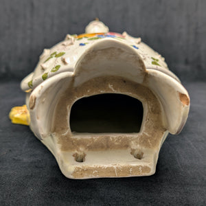 Vintage Italian Hand-Painted Swan Wall Fountain/Planter – Two-Piece Floral Ceramic Set (ITALY), c. 1960 🦢🇮🇹🌸