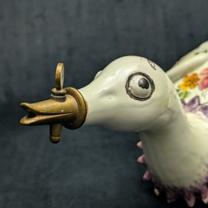 Vintage Italian Hand-Painted Swan Wall Fountain/Planter – Two-Piece Floral Ceramic Set (ITALY), c. 1960 🦢🇮🇹🌸