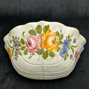 Vintage Italian Hand-Painted Swan Wall Fountain/Planter – Two-Piece Floral Ceramic Set (ITALY), c. 1960 🦢🇮🇹🌸