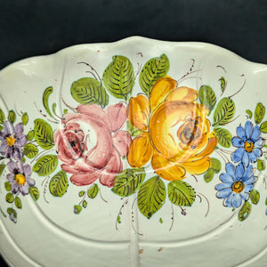Vintage Italian Hand-Painted Swan Wall Fountain/Planter – Two-Piece Floral Ceramic Set (ITALY), c. 1960 🦢🇮🇹🌸