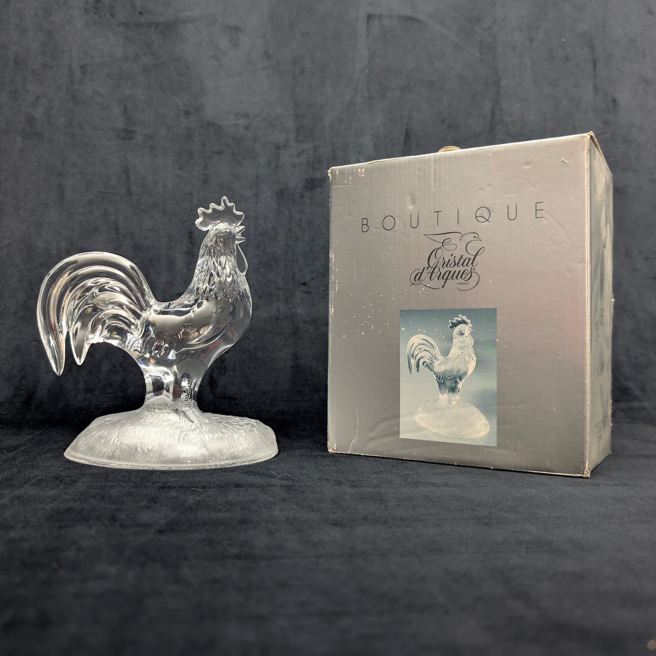 Cristal d'Arques Lead Crystal Rooster Figurine