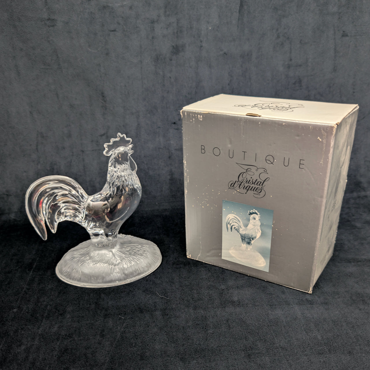Cristal d'Arques Lead Crystal Rooster Figurine
