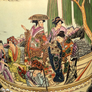 Large Chinese Export Umbrella Stand (RARE SIZE) – Satsuma Style Scenic Porcelain, Hand-Painted, c. 1950 🎨⛩️👑