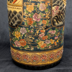 Large Chinese Export Umbrella Stand (RARE SIZE) – Satsuma Style Scenic Porcelain, Hand-Painted, c. 1950 🎨⛩️👑