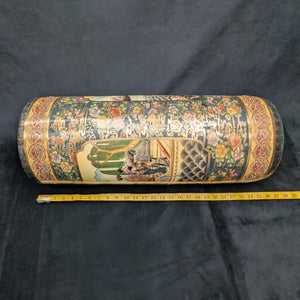 Large Chinese Export Umbrella Stand (RARE SIZE) – Satsuma Style Scenic Porcelain, Hand-Painted, c. 1950 🎨⛩️👑