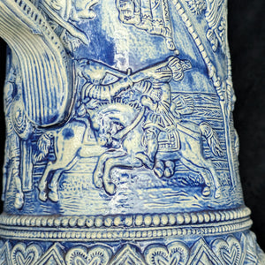 Limited Edition German Salt Glaze Stein – Medieval Knights Relief, RARE No. 1715 of 5000 (Western Germany), c. 1979 🍺🇩🇪🛡️