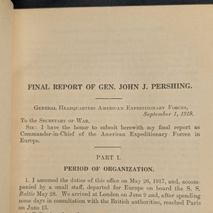 Final Report of Gen. John J. Pershing, Commander-in-Chief American Expeditionary Forces (RARE, First Edition, Stamp From Congressman), 1920 📜🏛️🇺🇸
