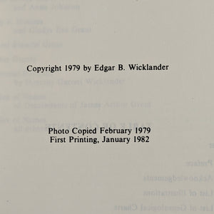 The Grants of Sequim Prairie by Edgar B. Wicklander (Signed, First Printing), 1982 📜✍️🌲